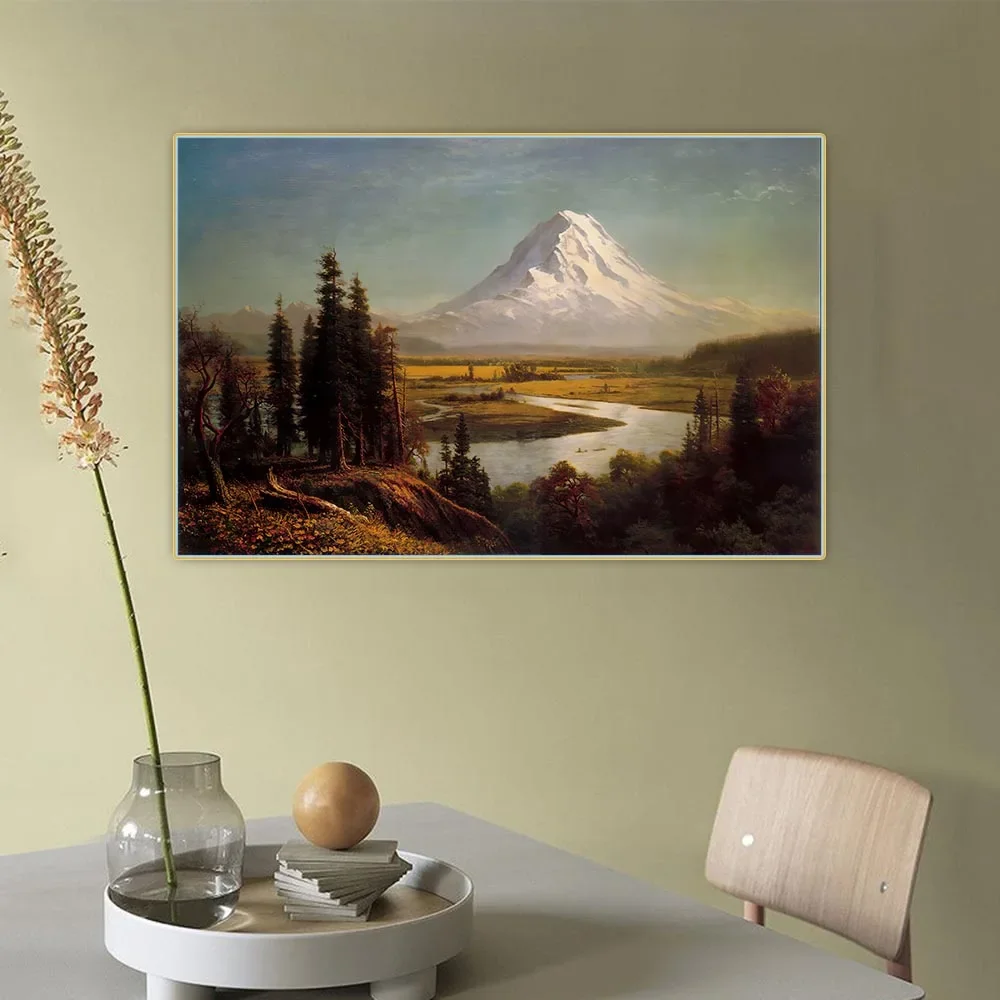 ألبرت بيرستادت "جبل. Rainier "لوحة زيتية قماشية مشهد جماليات صورة عمل فني ديكور غرفة المعيشة المنزلي الديكور