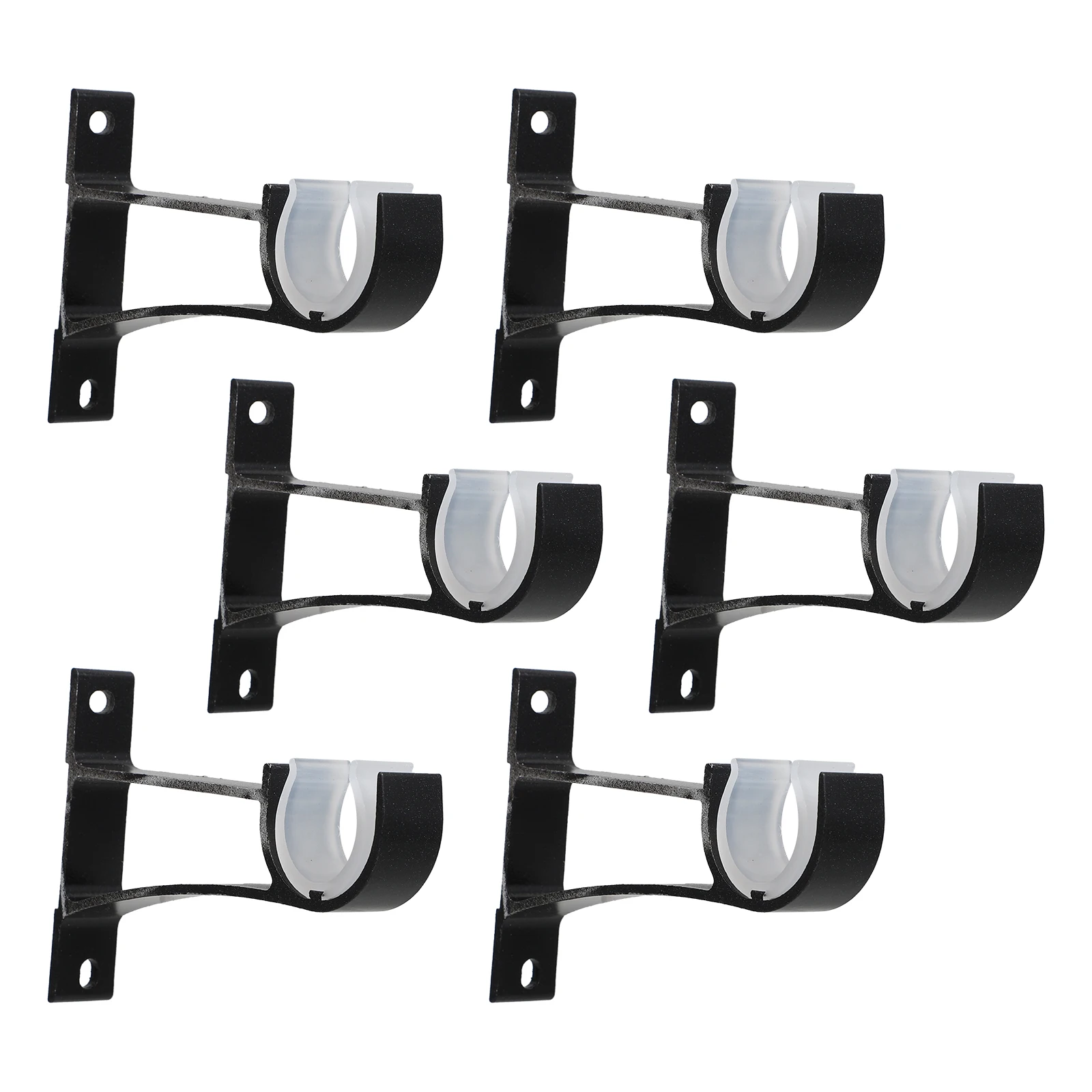 

1 set Curtain Rod Bracket Single Smooth Finish Aluminum Alloy Plastic Easy Install Suitable Home Office Hotel
