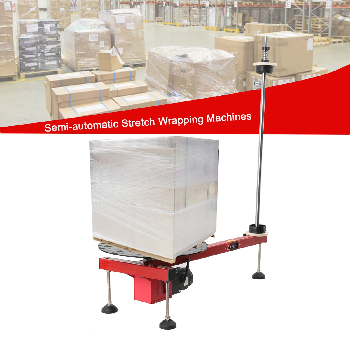 เครื่องพันฟิล์มแบบกึ่งอัตโนมัติ 25W T-Type สำหรับพันกล่อง