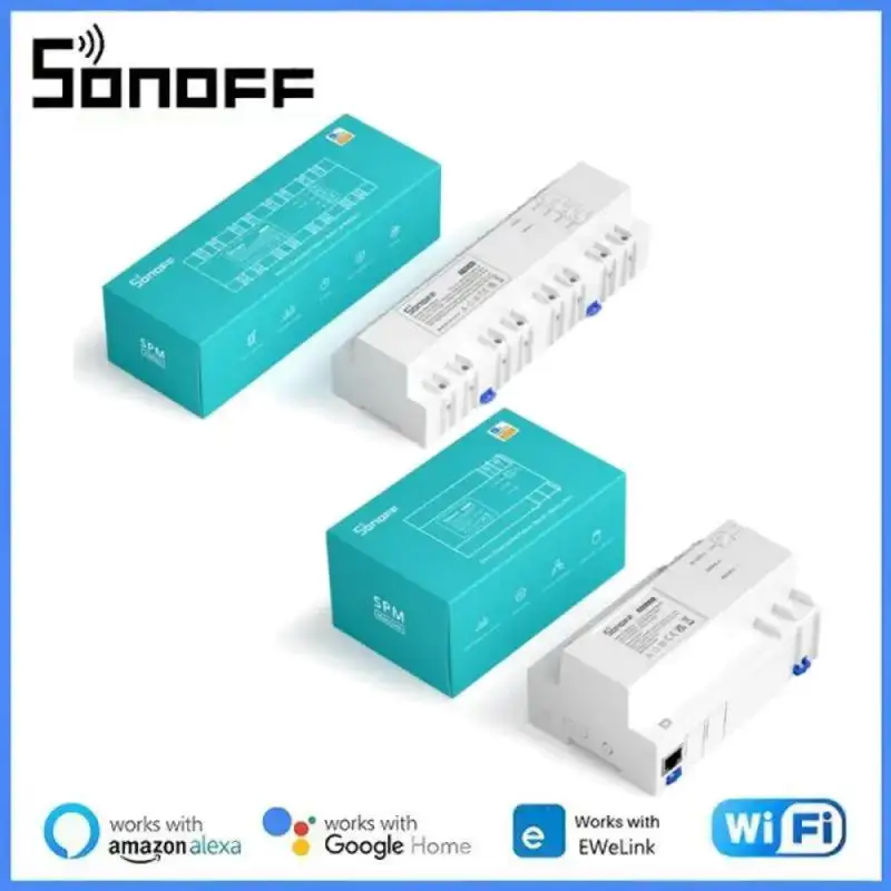 

SONOFF SPM-Main/4Relay Штабелируемый измеритель мощности WiFi Интеллектуальная защита от перегрузки метаданные мониторинг электричества статистика приложение проверка