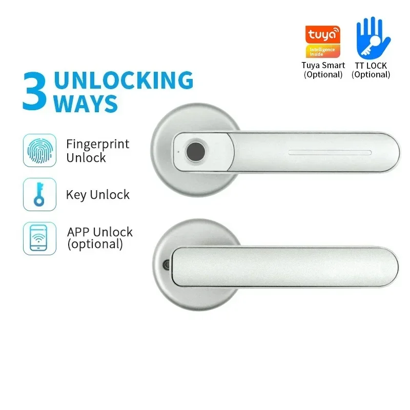 Tuya Smart Lock Fingerprint Door Lock USB Rechargeable Smart Electronic Door Lock Biometric Keyless Security Entry with 2 Keys