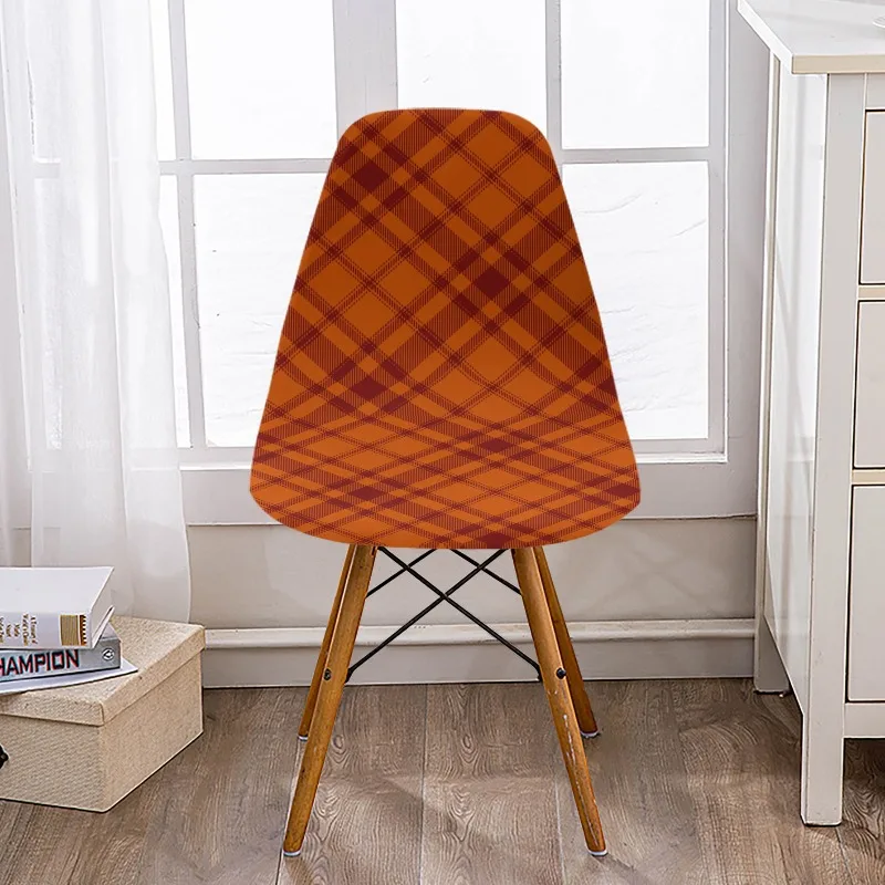 Printed Chair Cover Non-Slip Wear-Resistant Dustproof Decorative Full Coverage Elastic Chair Cover Retro Cafe Eames Style Cover