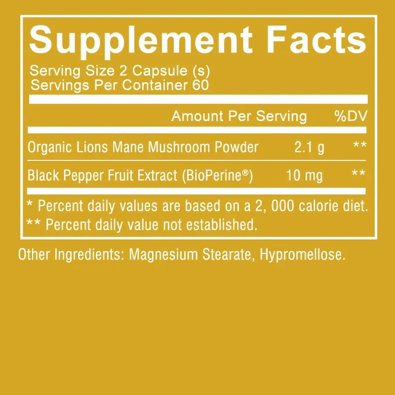 Natural premium brain-boosting Lion’s Mane Mushroom Capsules – Lion’s Mane Mushroom Supplement