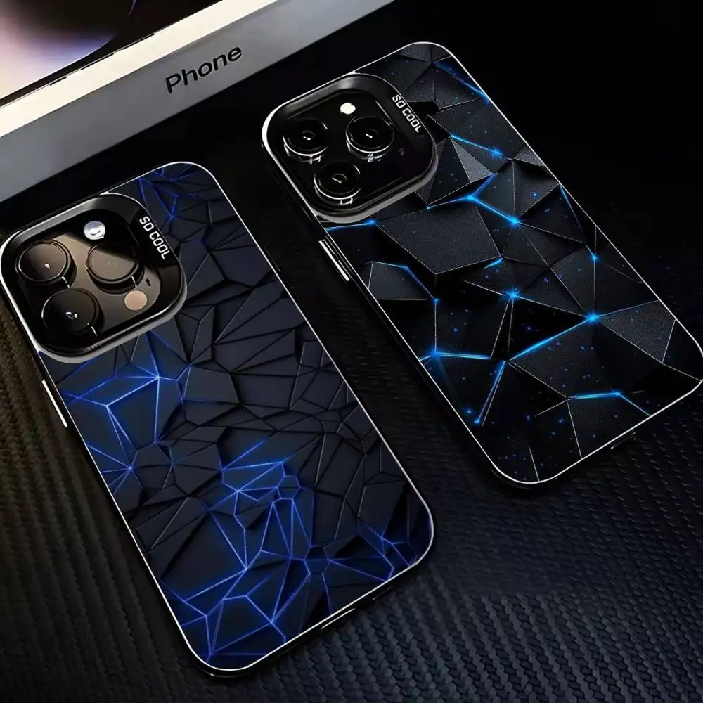 

Broken Rock Light Effect Phone Case For iPhone 16,15,14,13,12,11,Mini,Pro,MAX Black Matte Shockproof Cover