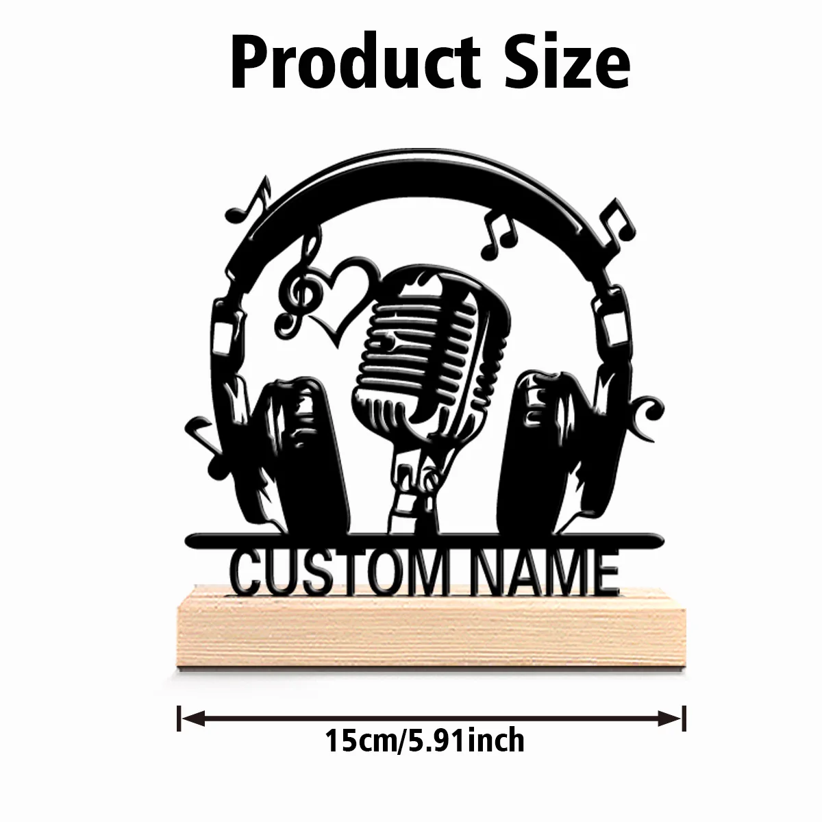 1pc Stylish Personalized Custom sing Metal Statues Wooden Bead Accents Ideal for Bedrooms Nurseries Boho-Chic Home Decor