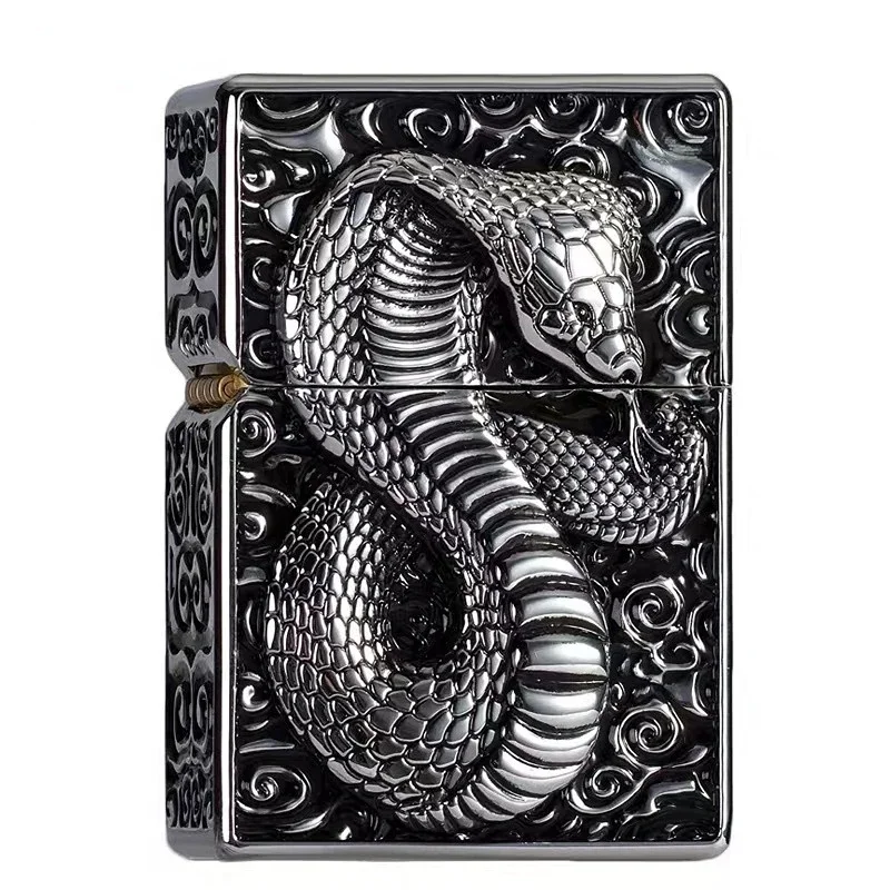 ZORRO Pure Copper Kerosene Windproof Lighter Classic Metal Heavy Armor Cobra King Lighter Smoking Accessories Men\'s Gift