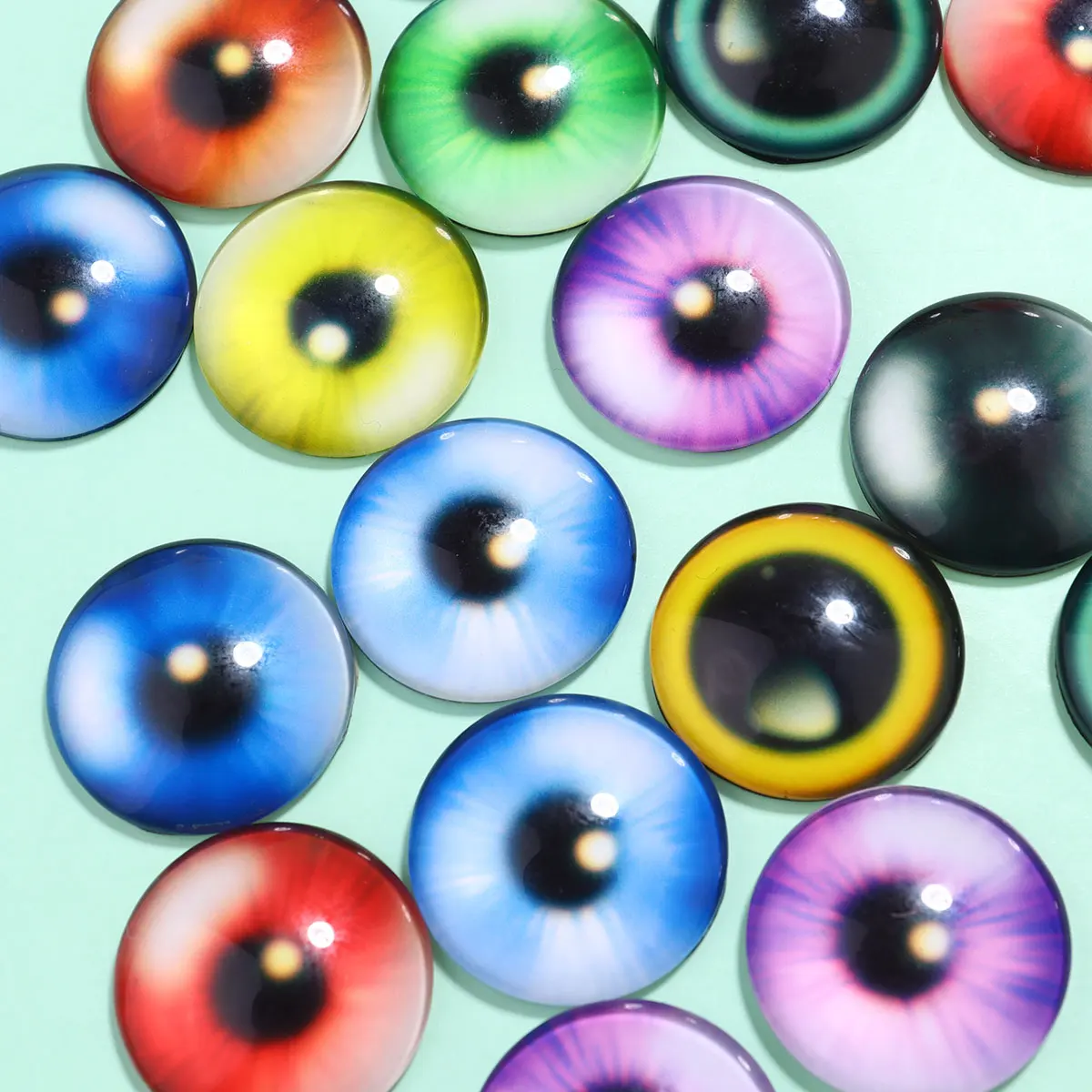 

25 Pcs Glass Patch Eyes DIY Jewelry Material Stickers Crafts Accessories Decals