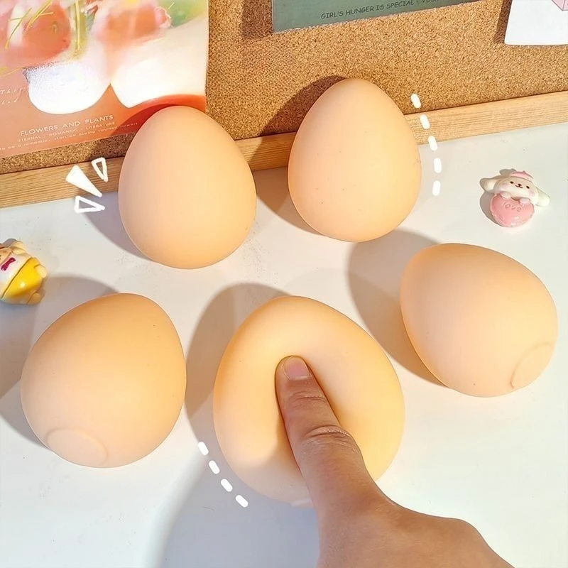Novelty Simulation Egg Squishy Fidget Toy, Soft Squeeze Vent Decompression Toy, Funny Desktop Stress Relief Gift