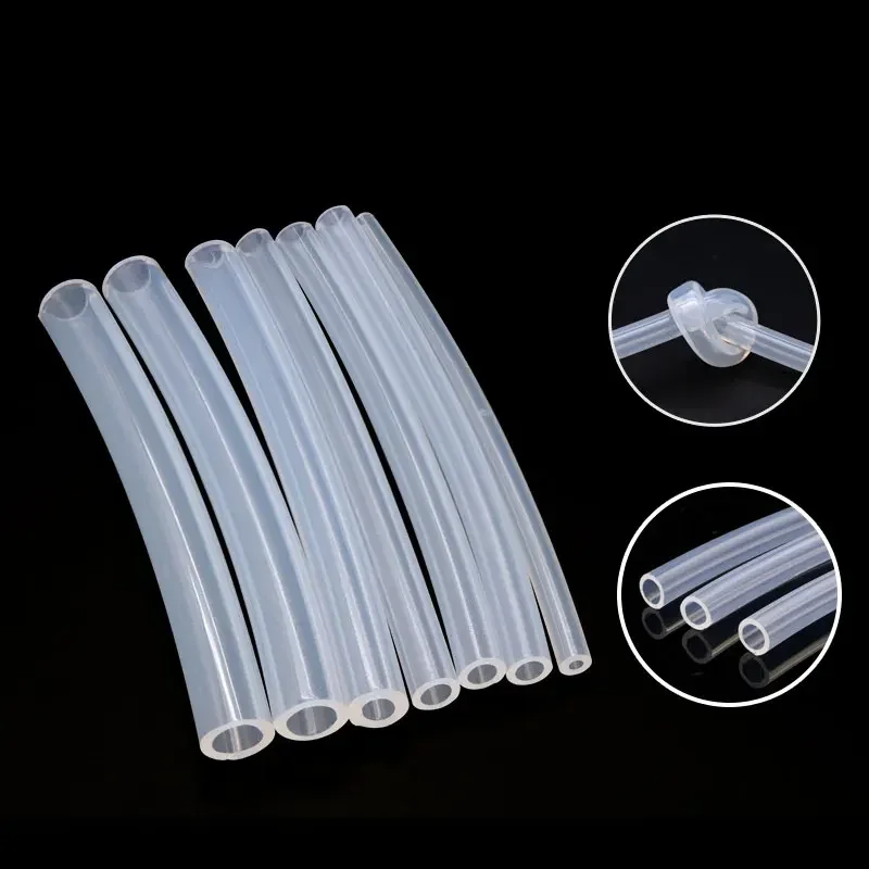 1M Peristaltic Pump Tube ID 0.8 1 1.6 2 2.4 3.2 4.8 6.4 7.9 9.6 mm Soft Silicone Hose Flexible Food Grade Nontoxic Transparent