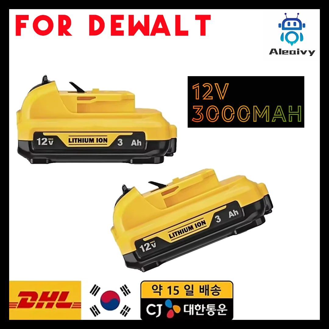 3.0Ah 10.8V 12V Max Lithium Ion Battery Replacement for DeWalt DCB120 DCB123 DCB122 DCB127 DCB124 DCB121 Rechargeable Batteries