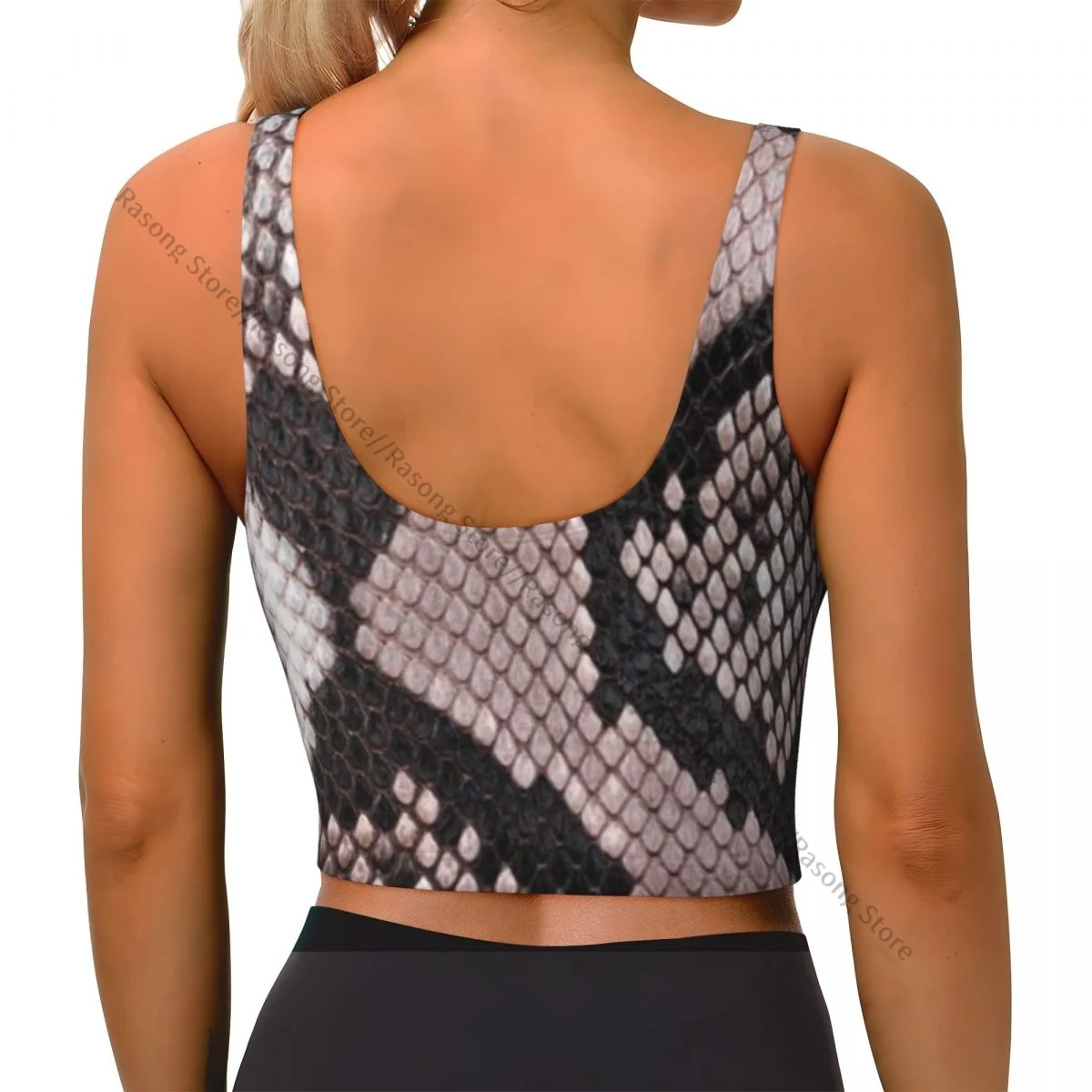 حمالة صدر رياضية للنساء للجري ملابس اليوغا سترة بيثون نسيج الجلد جمع سترة لياقة بدنية #3