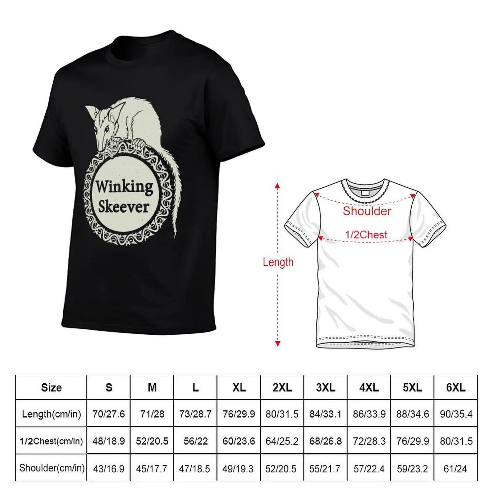 The Winking Skeever T-Shirt man t shirts for men t shirt men 100% cotton luxury brand T-Shirt