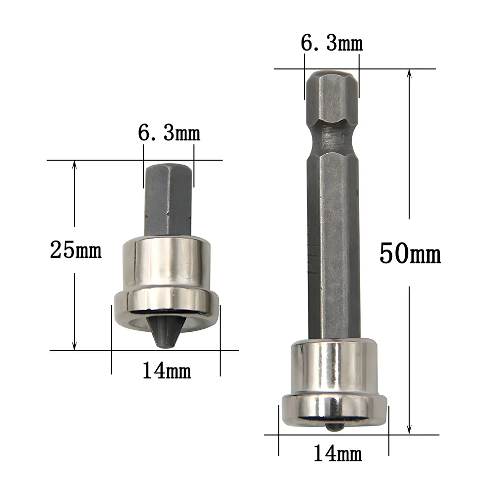 1/25PCS Positioning Screwdriver Bits Woodworking Drywall Screw Driver Drill Bit 25/50mm Hex Shank Magnetic Batch Head Drill Bits