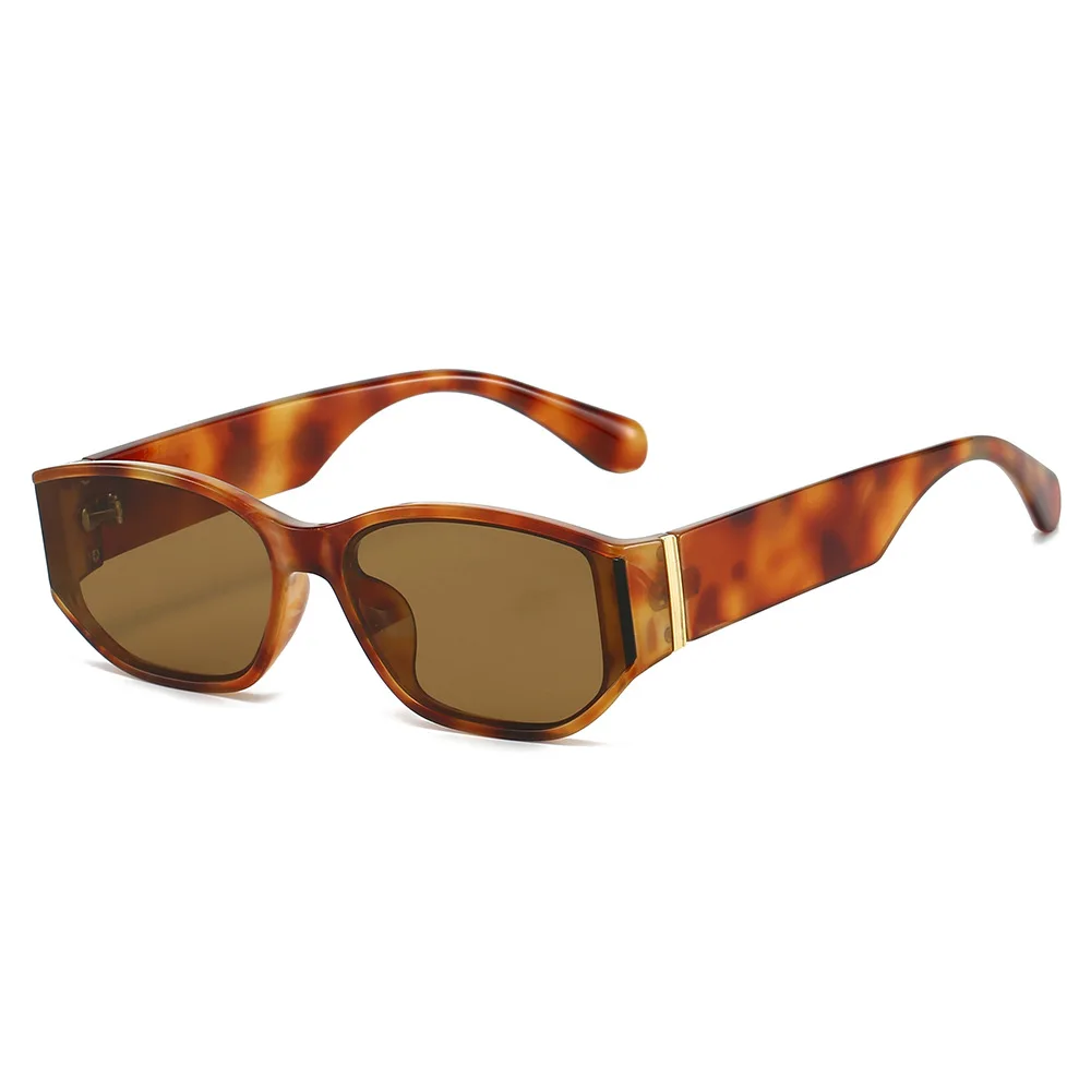 

New Retro Leopard Rectangular Women Sunglasses Y2K Luxury Brand Punk Street Cool Men Sunglasses UV400