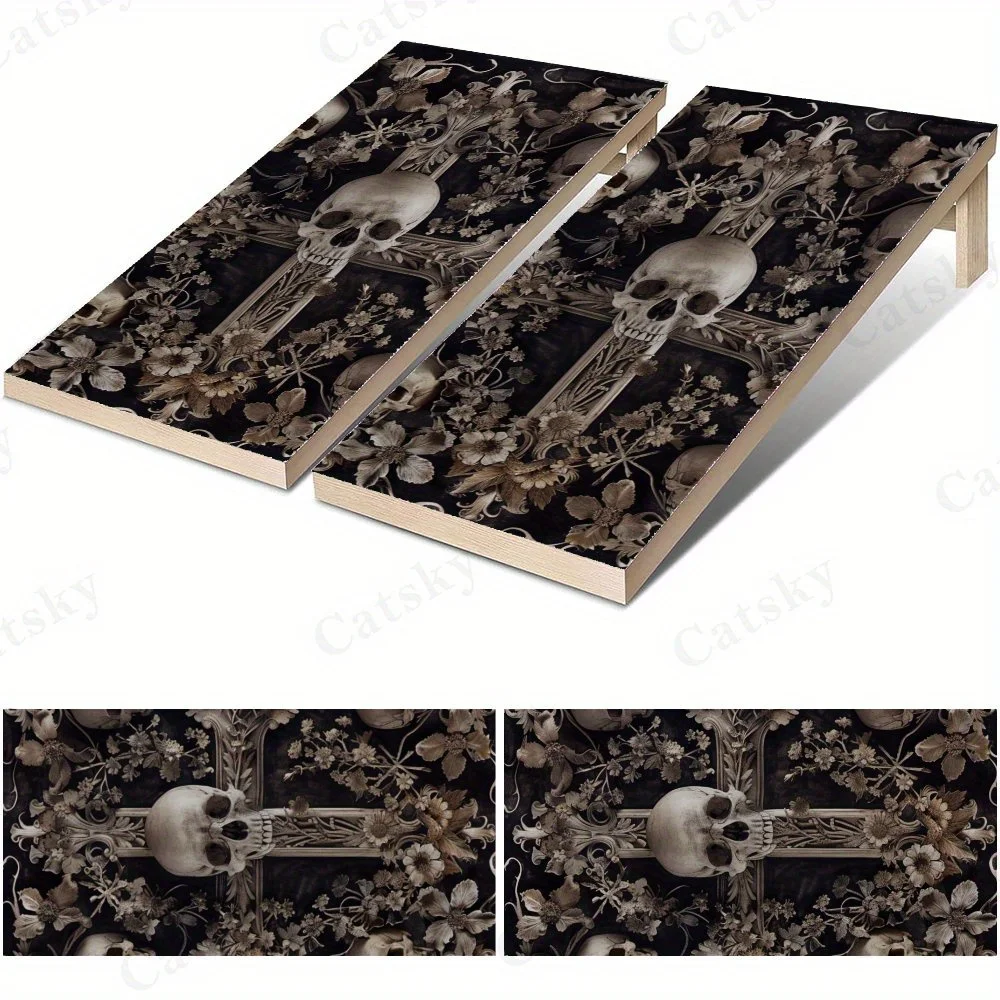 

Dark Skull Cross Sticker Sticker,2D Flat Vinyl Sandboard Decals - Budget-Friendly and High Value, Bubble-Free and Easy to Stick,