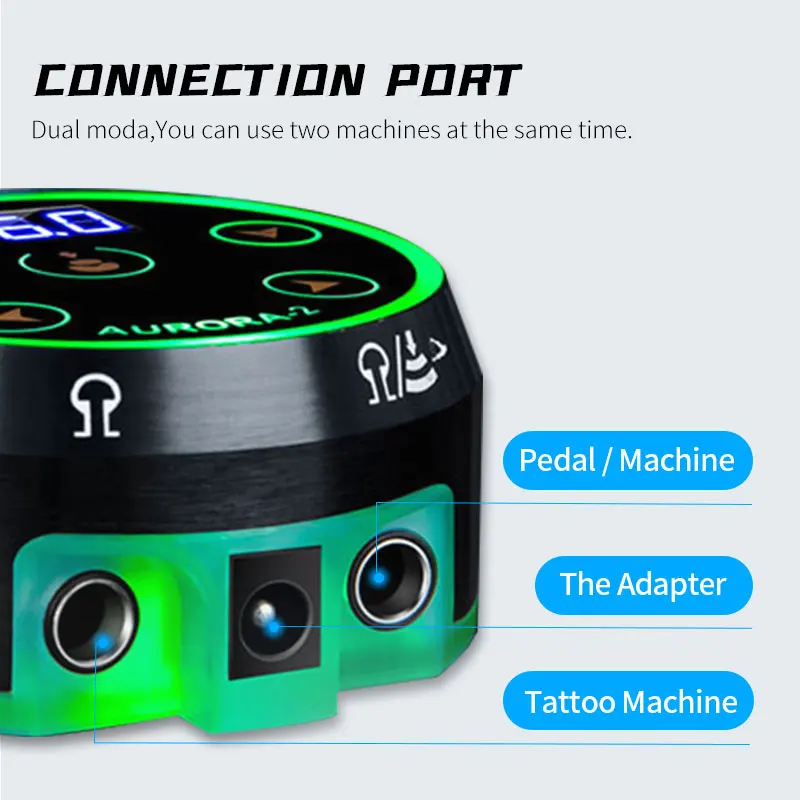 طقم الوشم طقم أقلام الوشم الصاروخي آلة الوشم الدوارة RCA جاك مع أورورا 2 مصدر طاقة الوشم لملحقات فنان الوشم #3