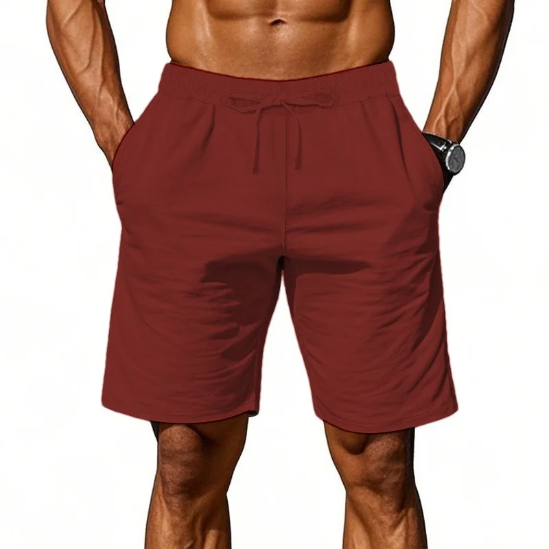 

Men's Cotton Linen Shorts Loose Casual Linen Short Pants Male Summer Breathable Solid Color Linen Trousers Fitness Streetwear