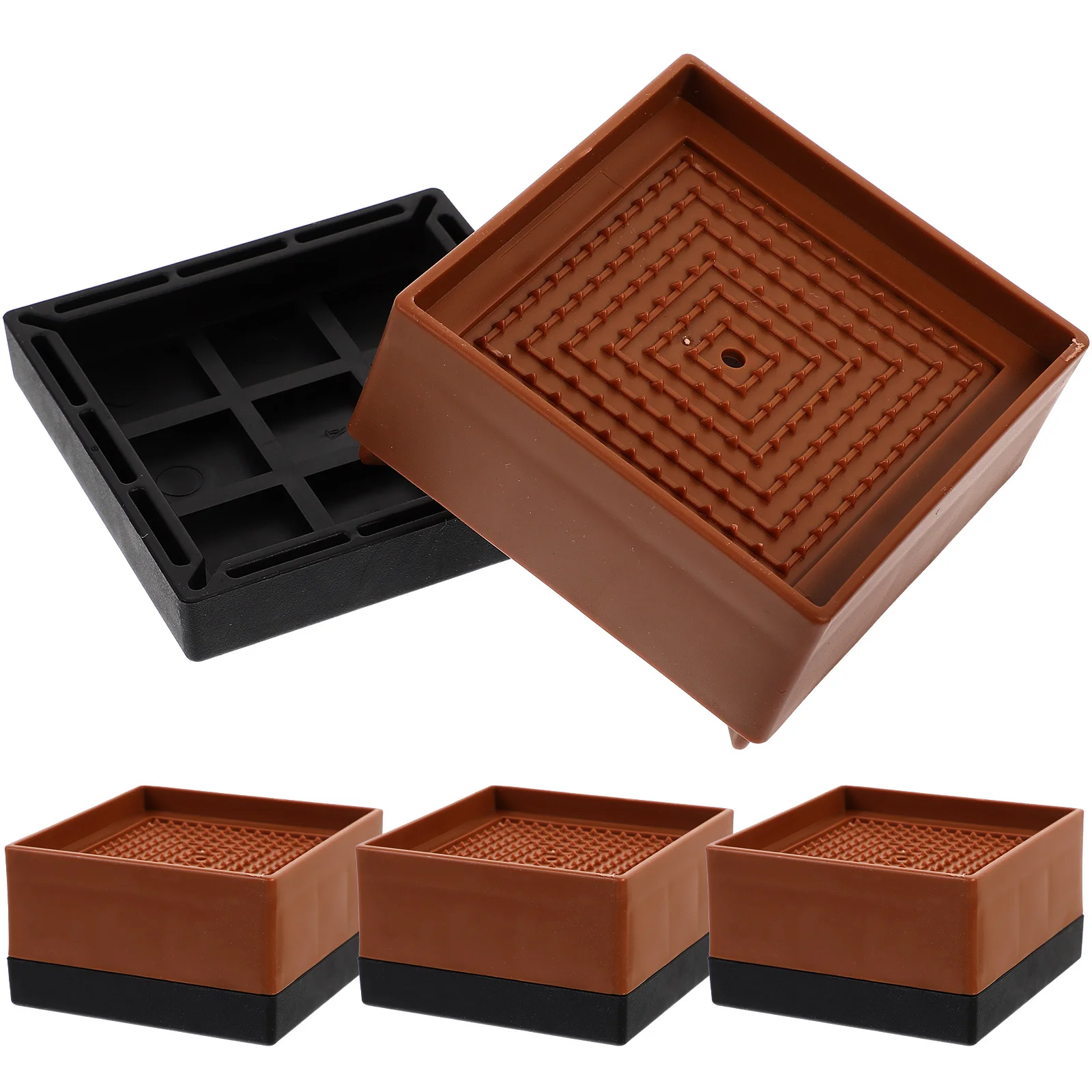 

4Pcs Bed Risers Heavy Duty Furniture Bed Lifts Sofa Couch Chair Leg Riser Blocks Anti Slip Foot Pads Protection