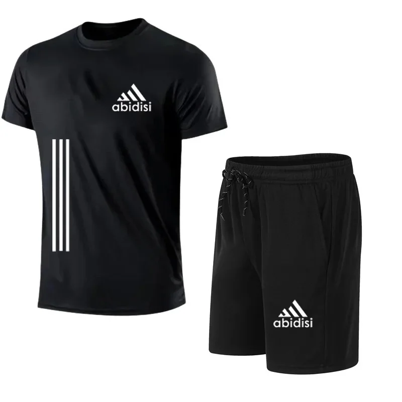 

2024 Summer Men's Tracksuit T-shirt Shorts Set Leisure Sports Jogging Breath Sets Brand Short Sleeve T Shirt