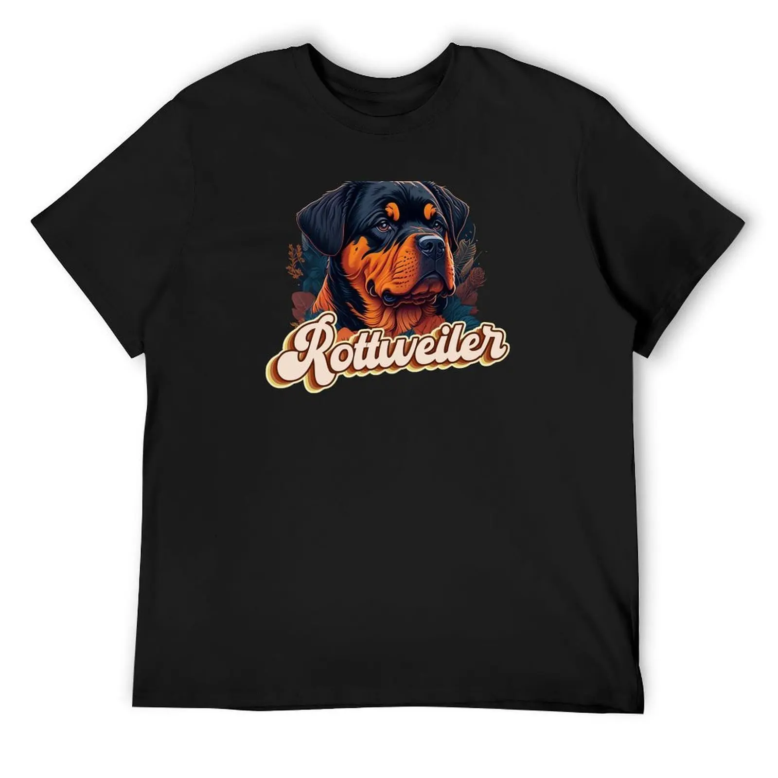 

Rottweiler Dog design with text T-Shirt plus size tops aesthetic clothes boys animal print Men's cotton t-shirt