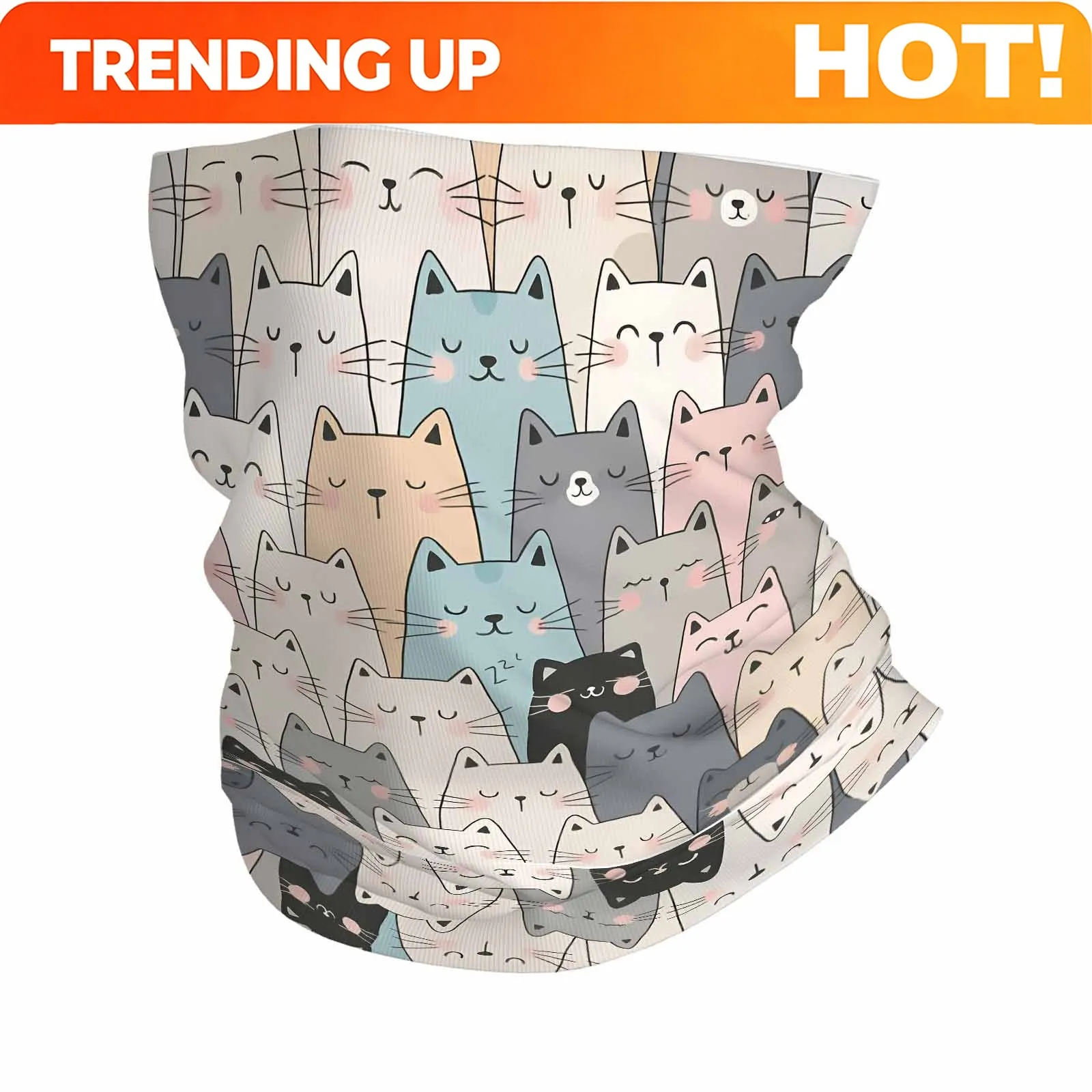 Customization Colorful Cat Pattern, Repeating Feline Design, Playful Kitty Illustration. Novel Design Multi Functional Print