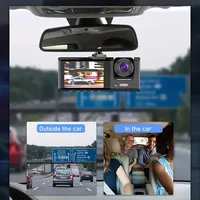 Caméra de tableau de bord double caméra 1080P pour voitures, avant et intérieure, caméra de voiture avec Vision nocturne IR, enregistrement en boucle, DVR de voiture grand angle 6