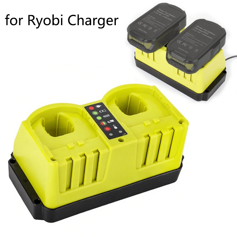 

90W Battery Charger 100V/240V Dual Ports for Ryobi 18V-20V nickel battery Rechargeable P120 P170 P180 Fast Charger