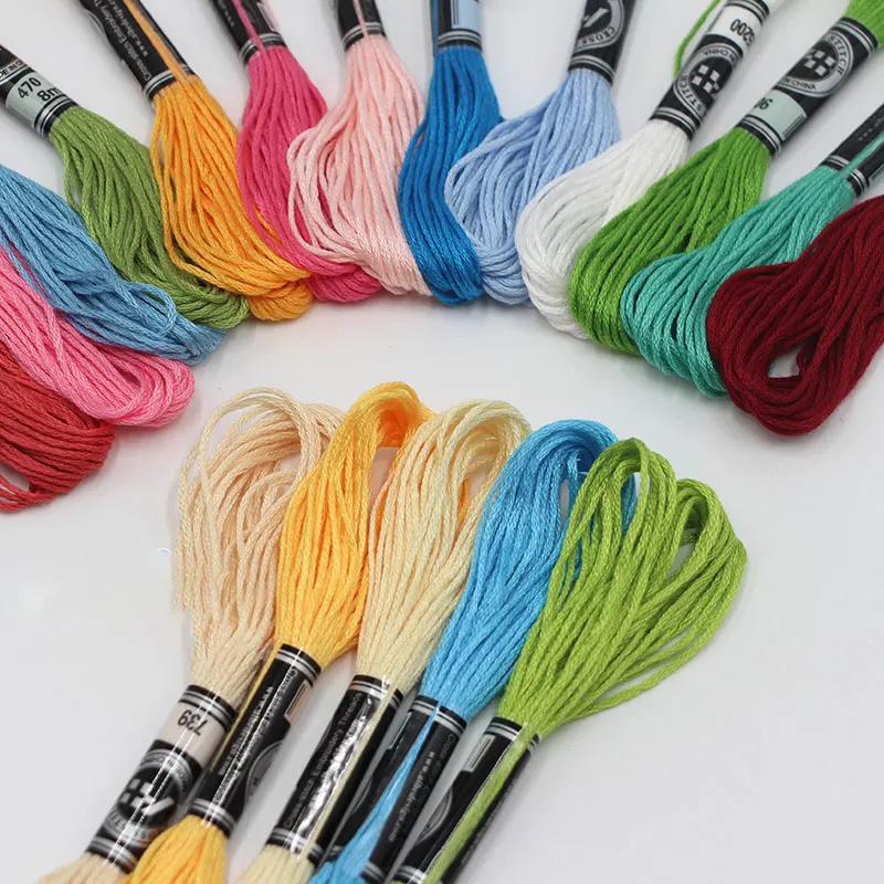 5/8/50/100 Stück Mix Farben Stickgarn Baumwolle Nähen Stränge Regenbogen Baumwolle & Seide Stickgarne für DIY Armbandherstellung – Detail 4