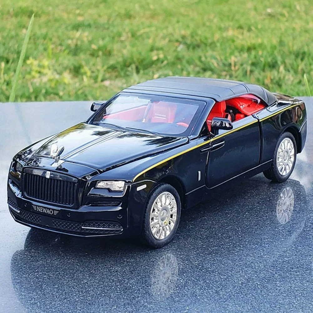 

1:32 Rolls Royce Dawn Cullinan, игрушечная модель автомобиля из сплава, имитация металлического звука, свет, модель с откатным механизмом, детский подарок, коллекция украшений