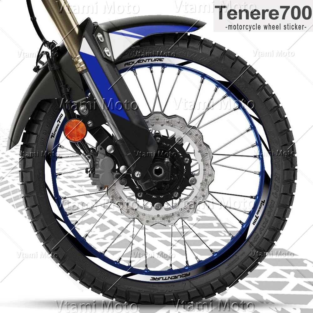 Reflective Motorcycle Wheel Sticker Motocross Rim Stripe Decals For Tenere 700 Tenere700 XT700 XT 700