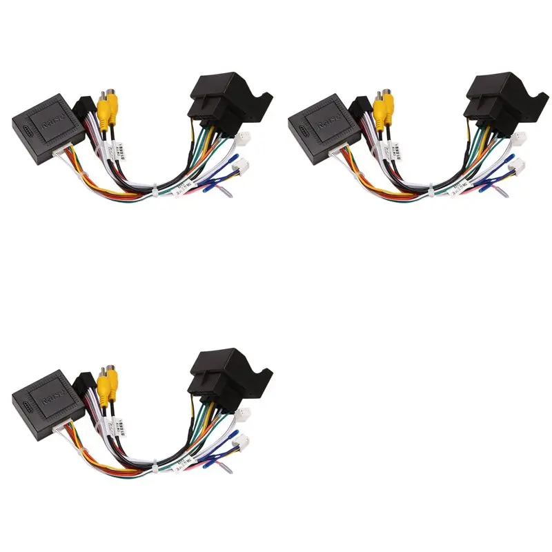 3X Car Stereo Audio 16 PIN Android Power Wiring Harness Adapter + Canbus Box For 3008/2008/ Citroen C4/C3 XR/C5-X59A