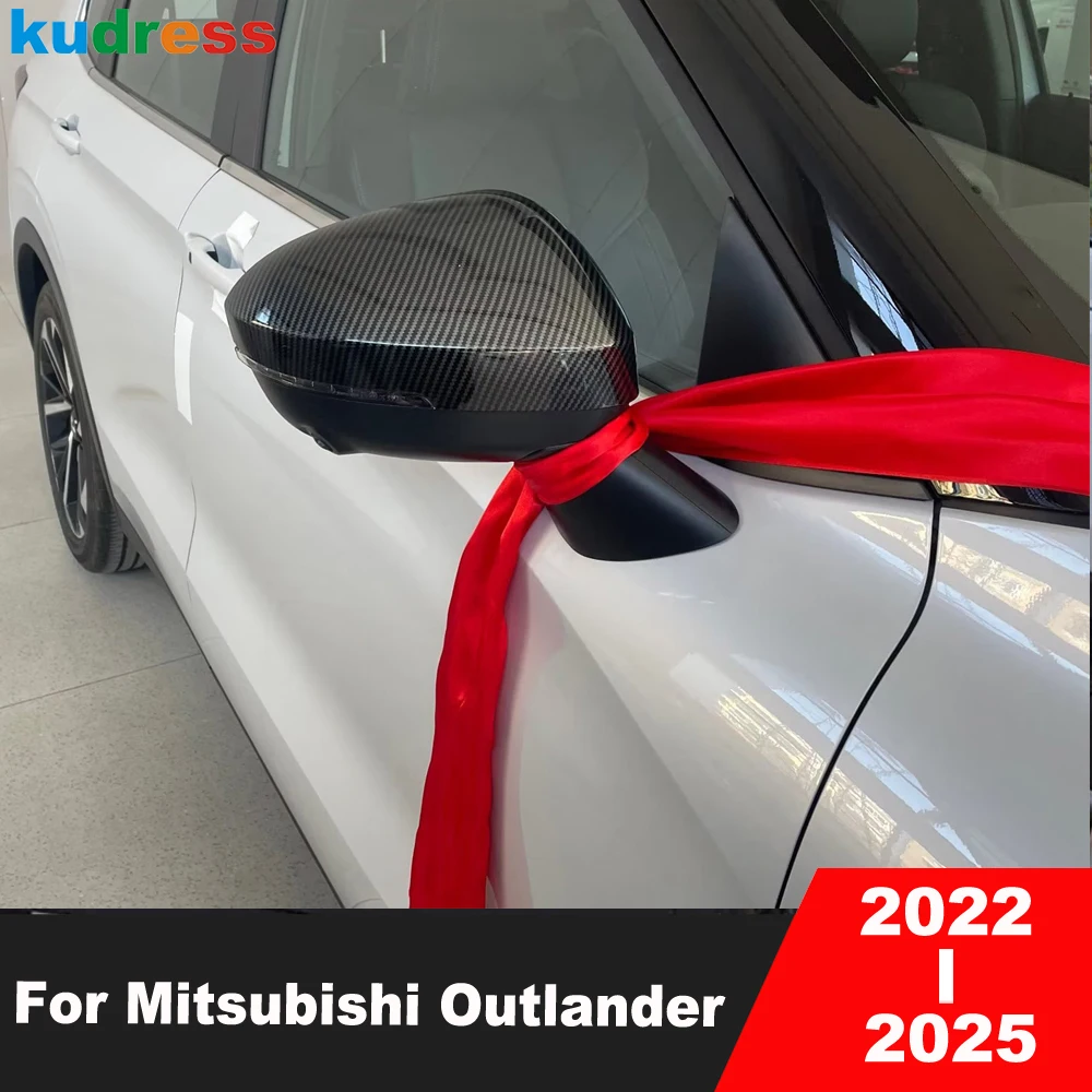 

Rearview Mirror Cover Trim For Mitsubishi Outlander 2022 2023 2024 2025 Carbon Fiber Car Side Wing Mirrors Cap Shell Accessories