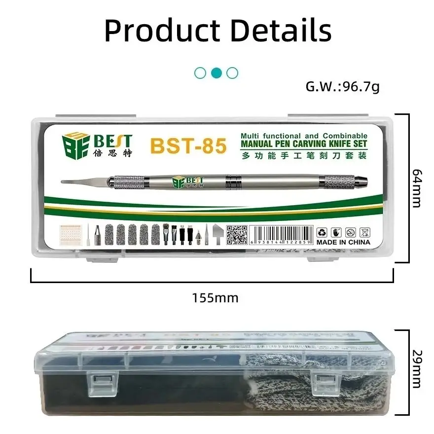 

BEST BST-85 Многофункциональная ручная ручка, набор ножей для резьбы, двуглавый нож, ручка, телефонная накладка, инструменты для удаления клея с процессором