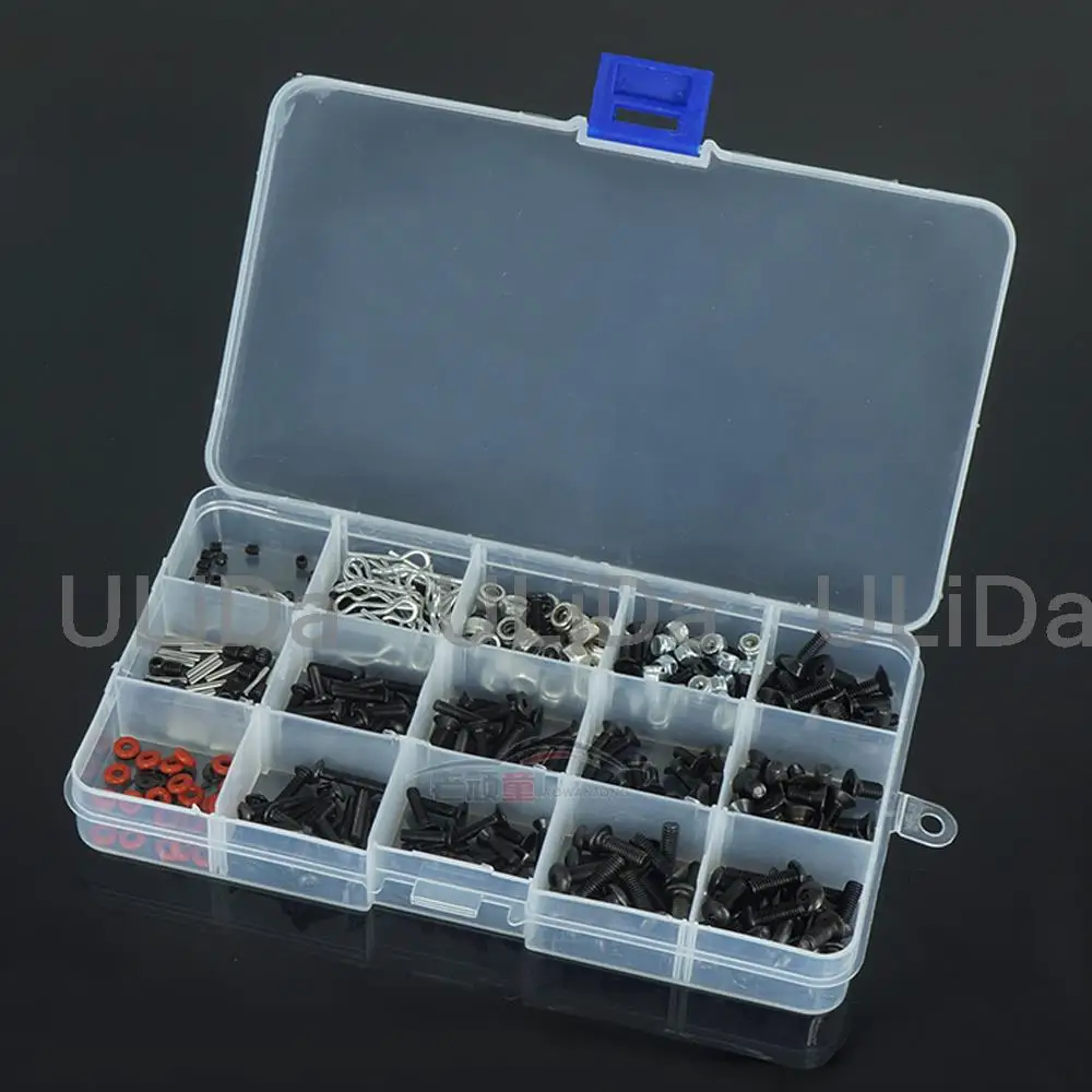 500Pcs Screws Box Set Shell buckle Nuts for 1/10 HSP Traxxas Trx4 Tamiya HPI Kyosho D90 SCX10 Remote Control RC Car Parts