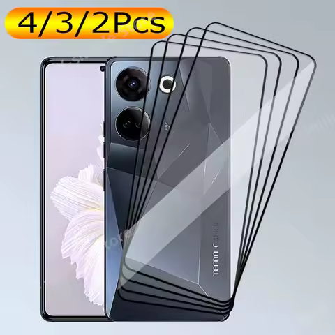 Full Cover Screen Glass For Tecno Camon 20 Pro Camon 20 Premier Tempered Glass Front Protector 9H Clear Anti-Scratch 4/3/2PCS