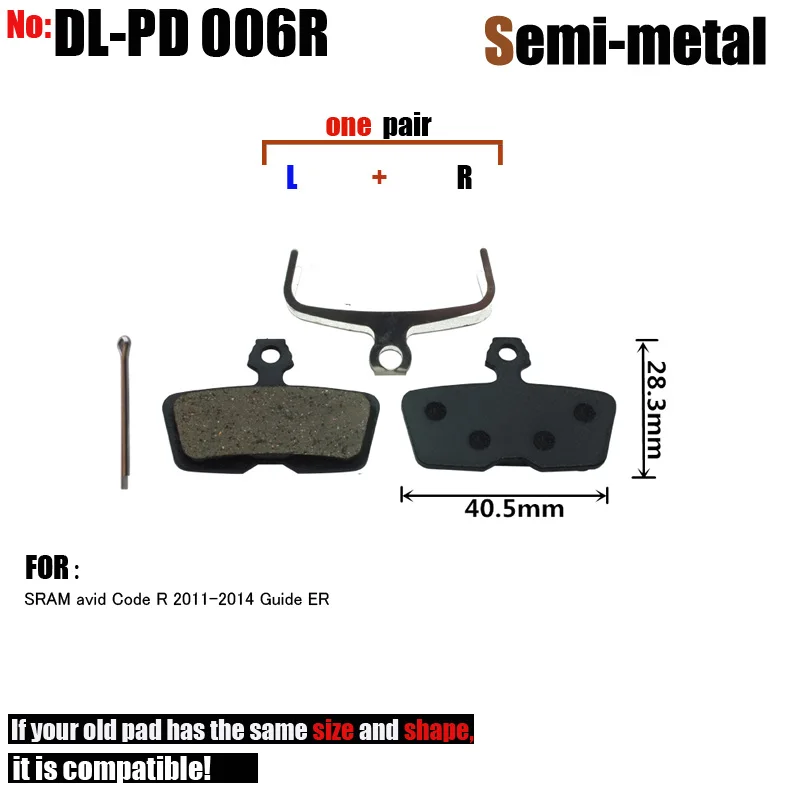 MTB Mountain Cycling BIKE Semi-Metallic Bicycle Disc Brake Pad For SRAM AVID Code R 2011-2014 Guide Caliper Part