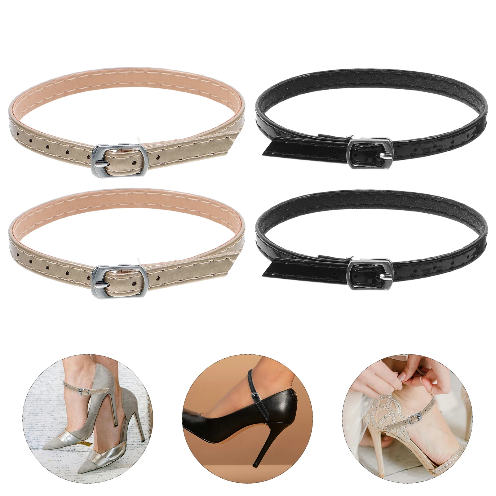 2 Pairs Shoe Shoelaces Imitation Straps for Heels Ankle Replacement