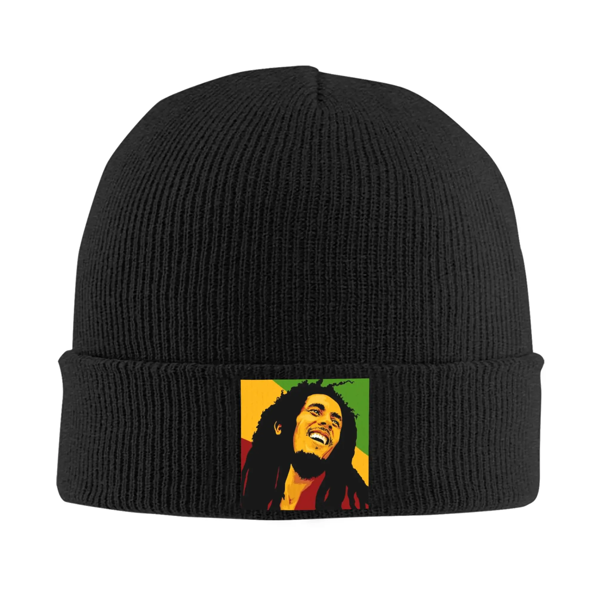 Custom Jamaica Reggae Rock Bob Marley Skullies Beanies Caps Men Women Unisex Trend Winter Warm Knitting Hat Adult  Bonnet Hats