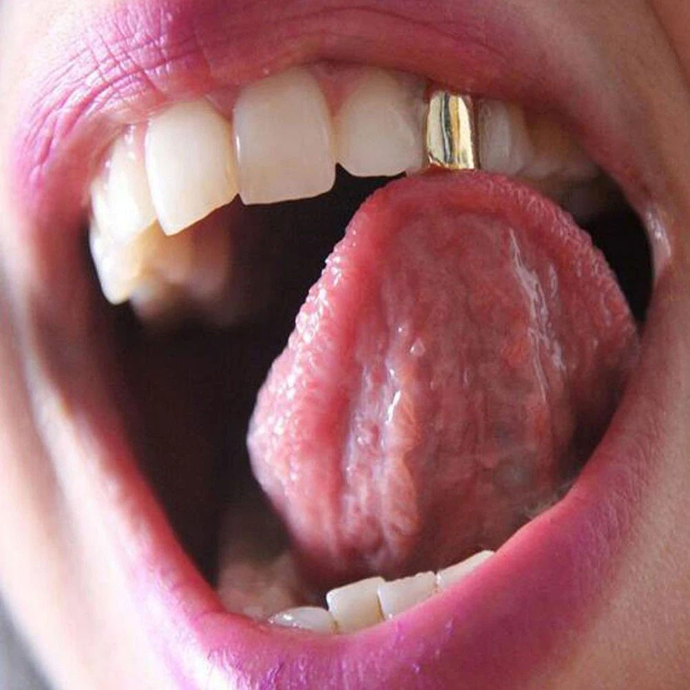 

4pcs Gold Plated Teeth Grill Caps Hip Hop Teeth Braces Jewelry For Adults Halloween Party Club Rapper Style Elegant Shine Single
