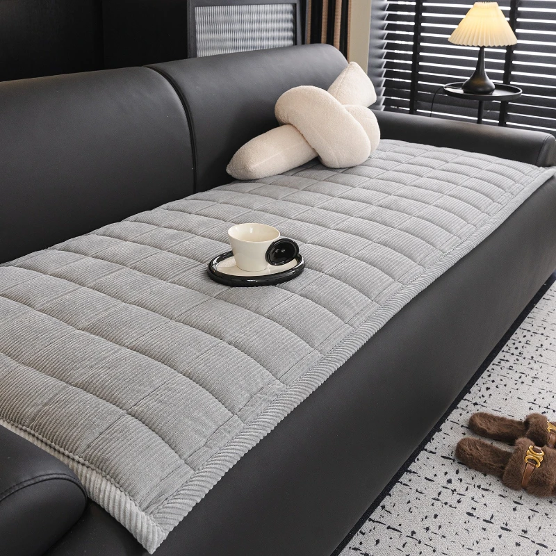 Classic Plaid Pattern Sofa Cover Non-Slip Seat Cushion Thicken Plush Universal Couch Cushion Sofa Mat for Pet Kids Home Decor