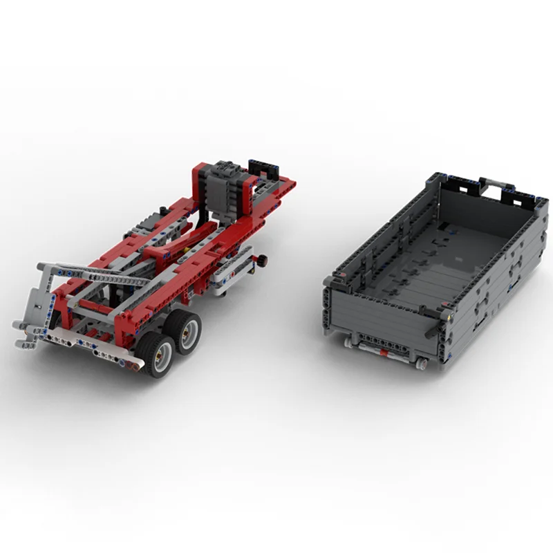 685pcs MOC Hooklift Semi-Trailer C-Model Optional Control Plus PoweredUp Functions Technical Model Building Blocks Toy Education