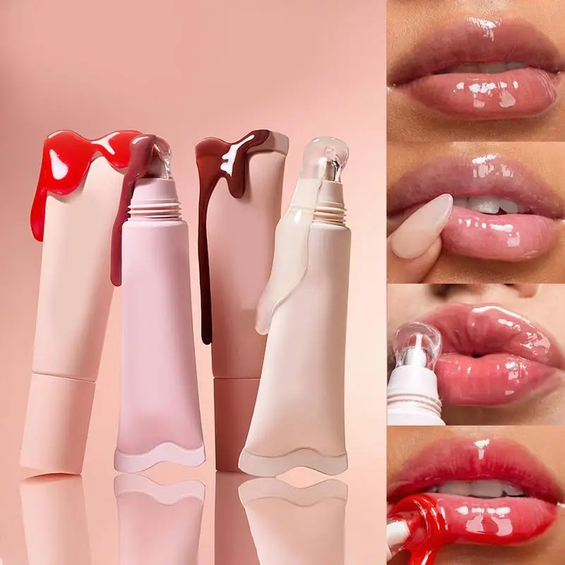 Water Jelly Lip Gloss Cheek Tint Liquid Mirror Glossy Lip Glaze Clear Light Hydrating Lip Gloss Shiny Lip Tinted Lips Care