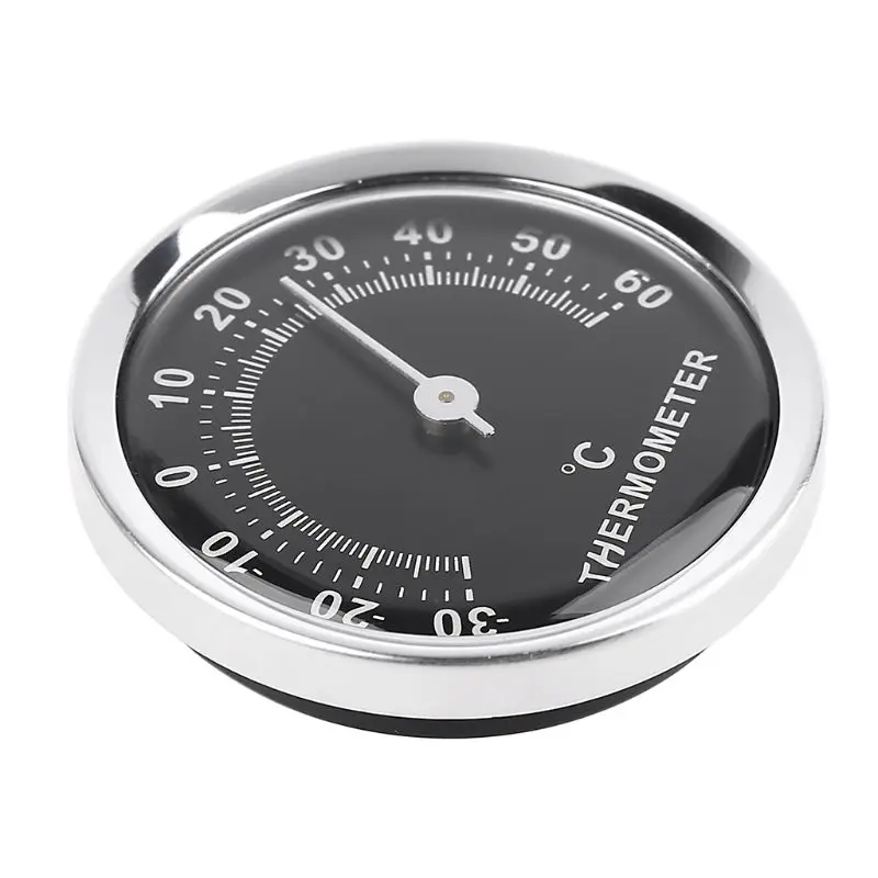 58mm Mini Car Thermometer -30~60℃ Indoor Outdoor Mechanical Thermometer with Double-sided Sticker High Accuracy