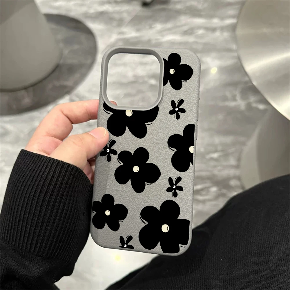 Große Kleine Schwarze Flecken Handyhülle für iPhone 17 16 15 14 13 12 Pro Max 16 15 14 Plus 17 16 15 14 Pro 17Air Silikon Matt Cover – Detail 9