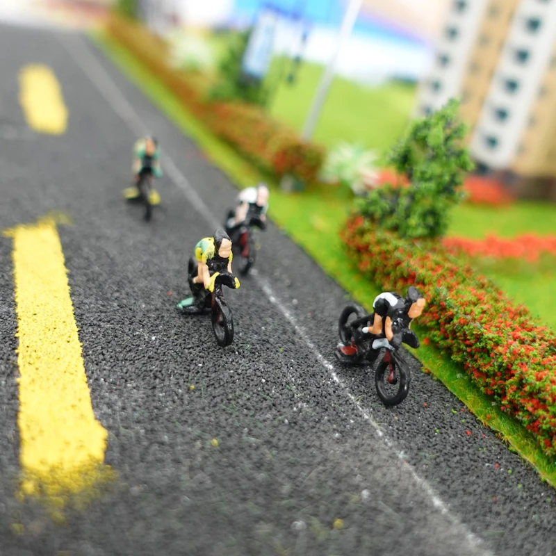 12pcs Model Cyclists Miniature Rider HO 1:87 DIY Collection Train Railroad Diorama Landscape Scenery Layout Parts