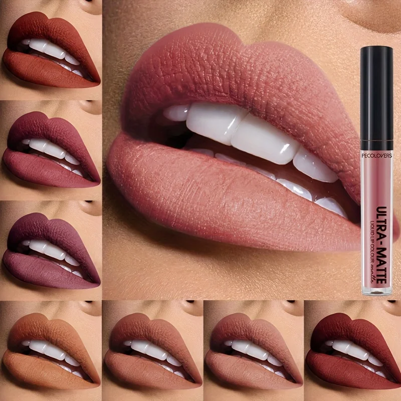 Sexy Long Lasting Velvet Matte Lip Gloss Liquid Lipstick Lip Makeup Women Beauty Red Nonstick Cup Waterproof Lip Gloss