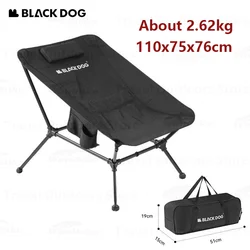 Naturehike BLACKDOG Ultralight Recliner Camping Chair With Pillow Outdoor Travel Fishing Beach Lounge Folding Portable Aluminum