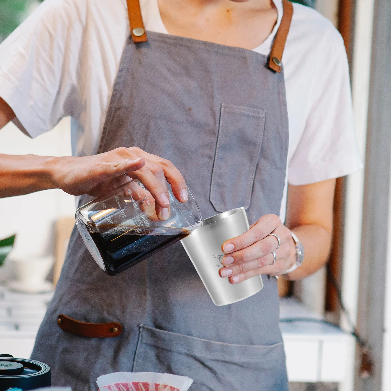 2 قطعة كوب طبقة من الفولاذ المقاوم للصدأ للمشروبات الباردة الساخنة أكواب النار مثلج القهوة عصير البيرة النبيذ ديكور الحفلات ملحقات المنزل #1