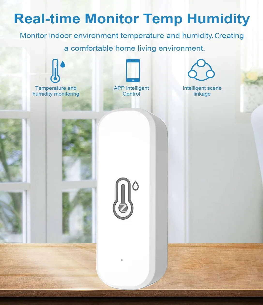 Tuya Zigbee3.0 Temperature and Humidity Sensor Thermometer Hygrometer APP Remote Alarm Works with Smart Life Alexa Google Alice
