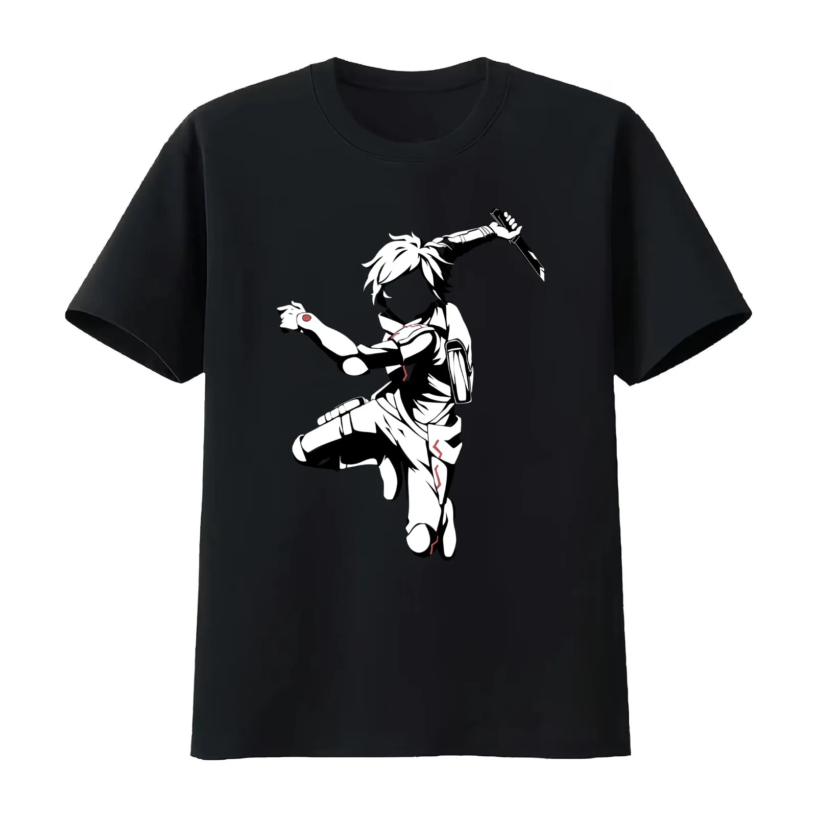 Bell Cranel - is it wrong to pick up girls in a dungeon silhouette T-Shirt Summer Casual Cotton Tee Oversized Streetwear Tops